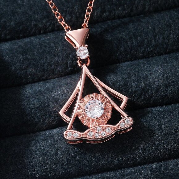 💝Shiny Unique Shape Rose Gold Plated Necklace for Women, MARR9003 - Picture 1 of 6